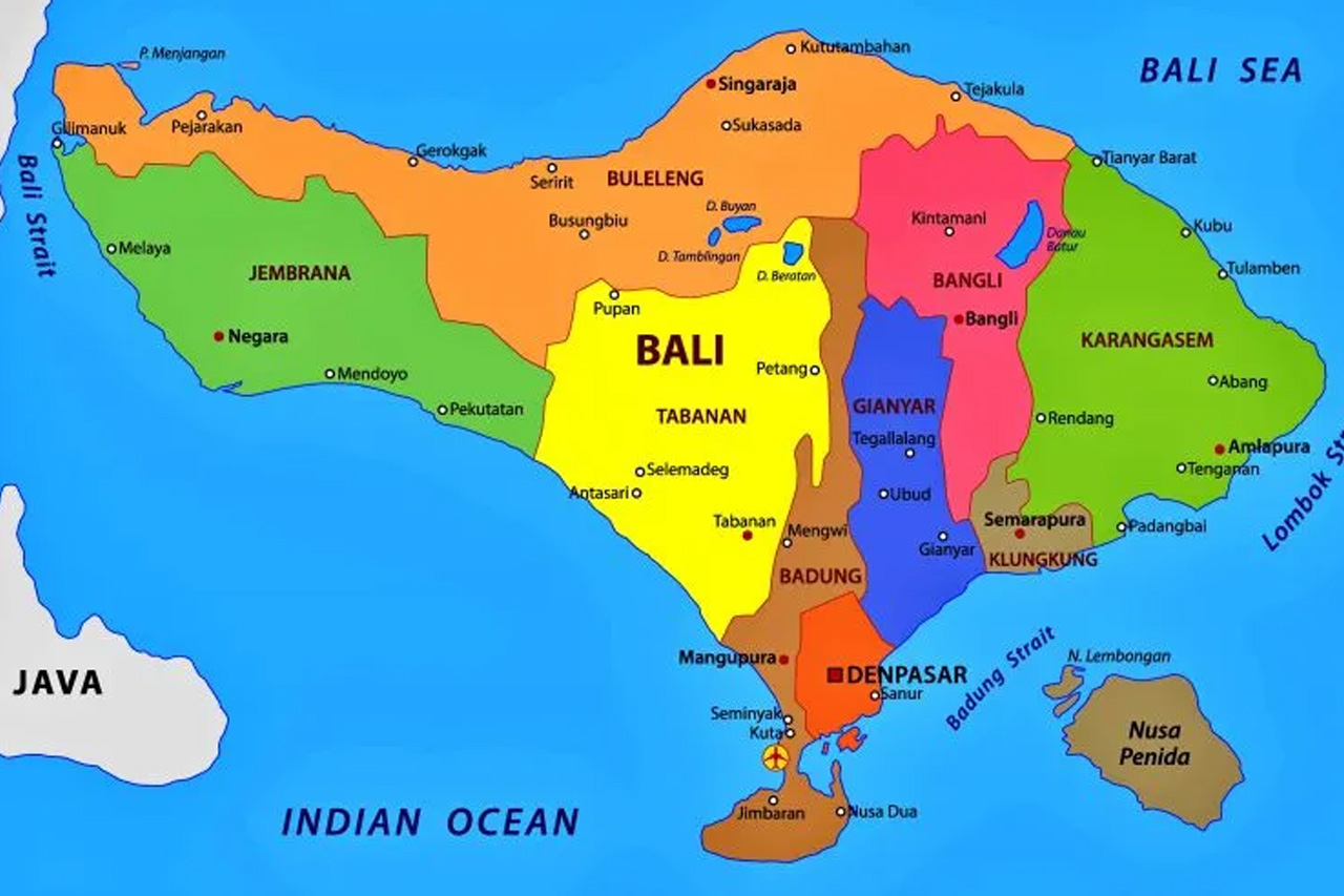 Kabupaten dan Kota Administrasi di Pulau Bali