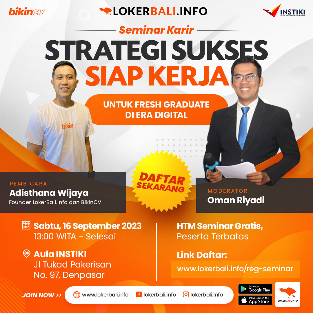 Registrasi Seminar Karir Loker Bali Info 2023 - Sesi 2