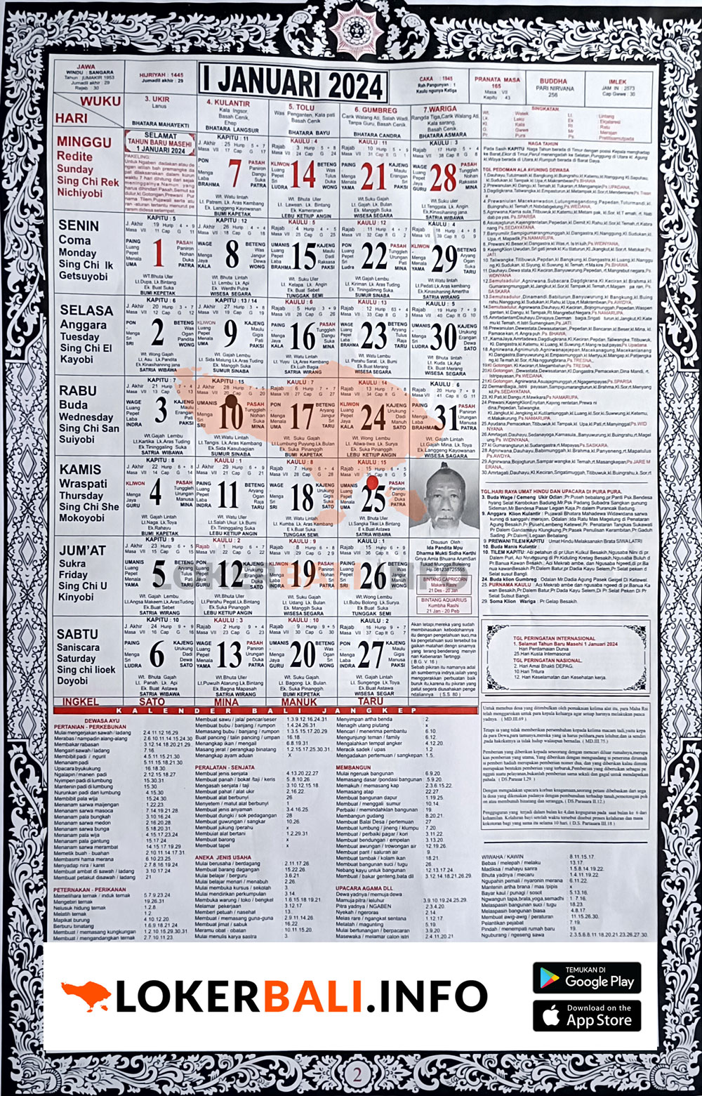 Kalender Bali 2024 Januari 