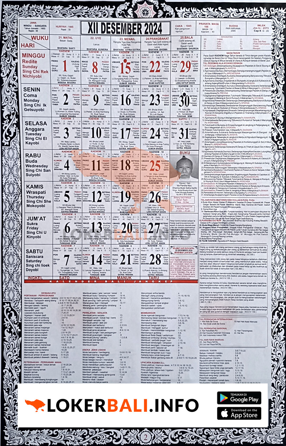 Kalender Bali Desember 2024