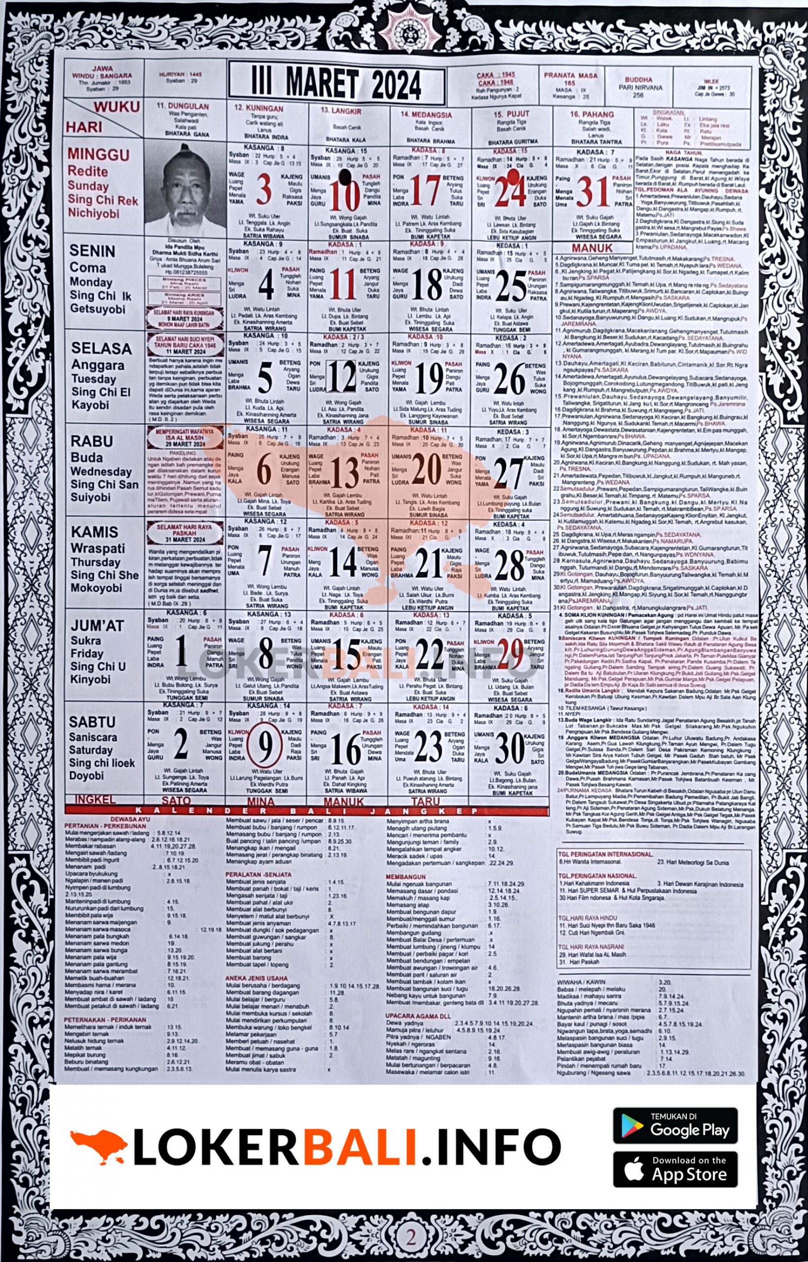 Kalender Maret 2024