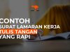 Contoh Surat Lamaran Kerja Tulis Tangan Rapi