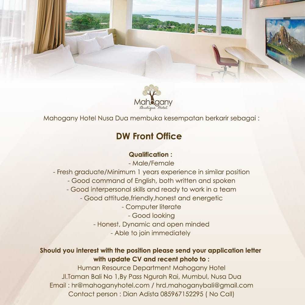 Lowongan pekerjaan front office di Bali